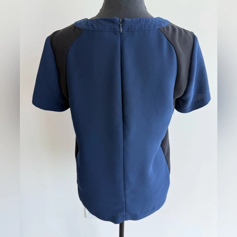 J. Crew Blue and Black Blouse